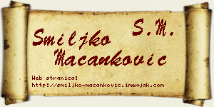 Smiljko Macanković vizit kartica
